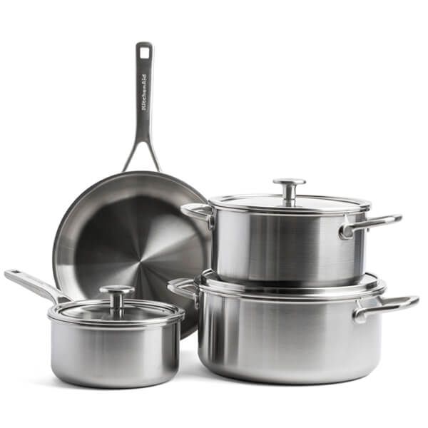 KitchenAid Multi-Ply Stainless Steel 7 Piece Cookware Set