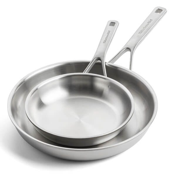 KitchenAid Multi-Ply Stainless Steel 20cm & 28cm Frying Pan Set