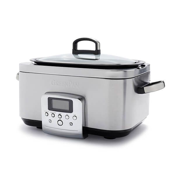 GreenPan Non-Stick Slow Cooker 6L Stainless Steel