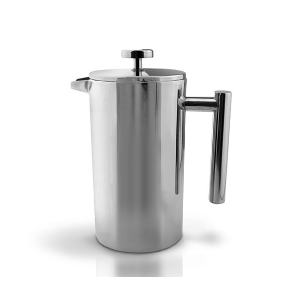 Grunwerg Double-wall Polished Straight Sided Cafetiere 6 Cup