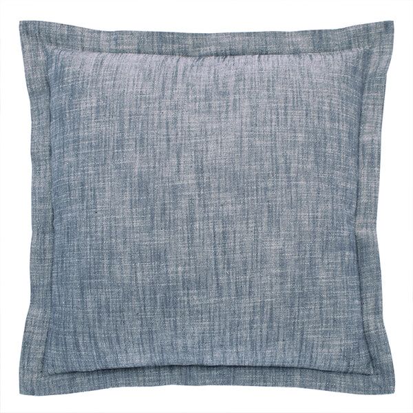 Walton & Co Flint Blue Chambray Wide Flange Cushion