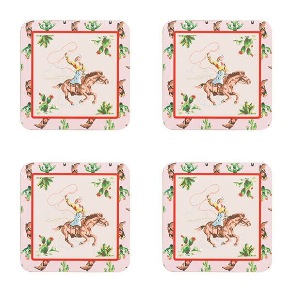 Cath Kidston Cowgirl Rodeo Set of 4 Cork Backed Coasters