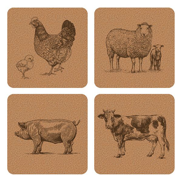 Rural Roots Farm Animals Placemat Pack of 4