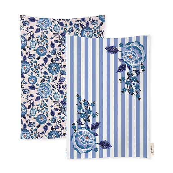 Cath Kidston Strawberry Garden Blue Set of 2 Tea Towels