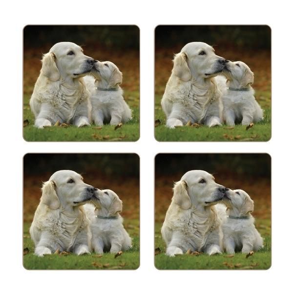 Rural Roots Golden Retrievers Coaster Pack Of 4
