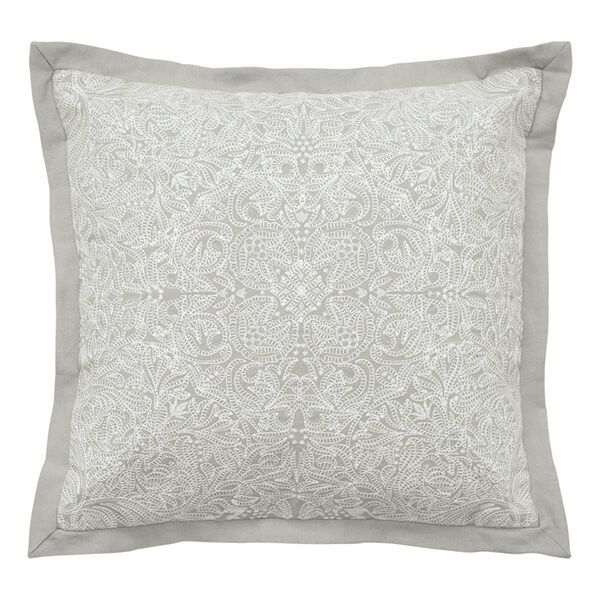 Morris & Co Pure Ceiling Embroidery Cushion 45x45cm Silver