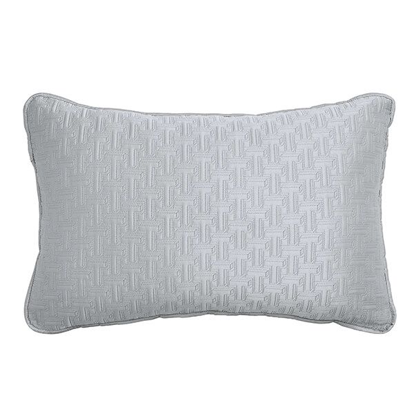 Ted Baker T Quilted Cushion 60x40cm Silver