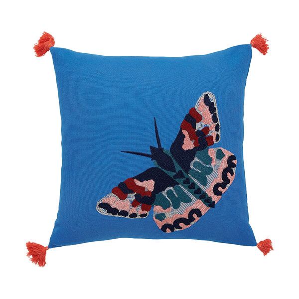 Joules Woodland Butterfly Cushion 45 x 45cm Blue