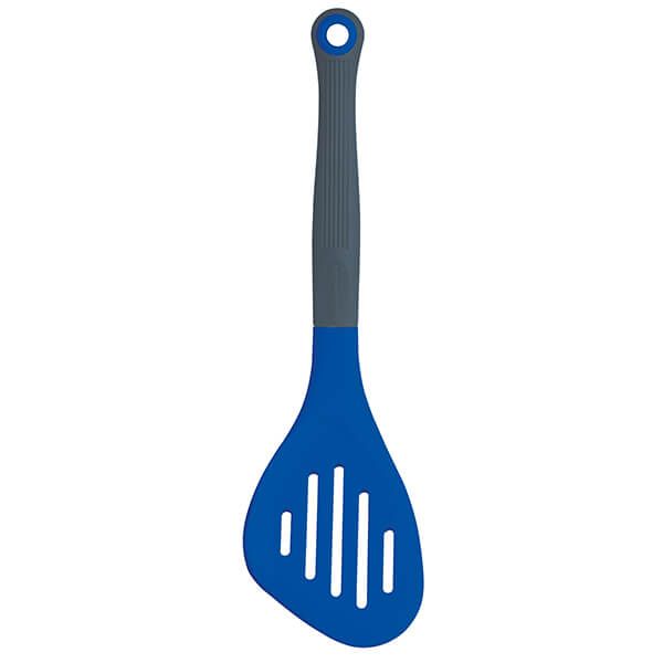 Colourworks Brights Blue Long Handled Silicone Headed Slotted Food Turner
