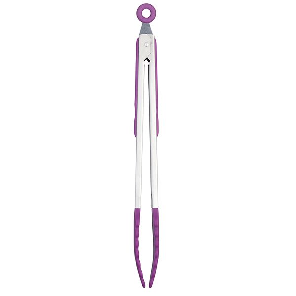 Colourworks Purple 30cm Stainless Steel and Silicone Food Tongs
