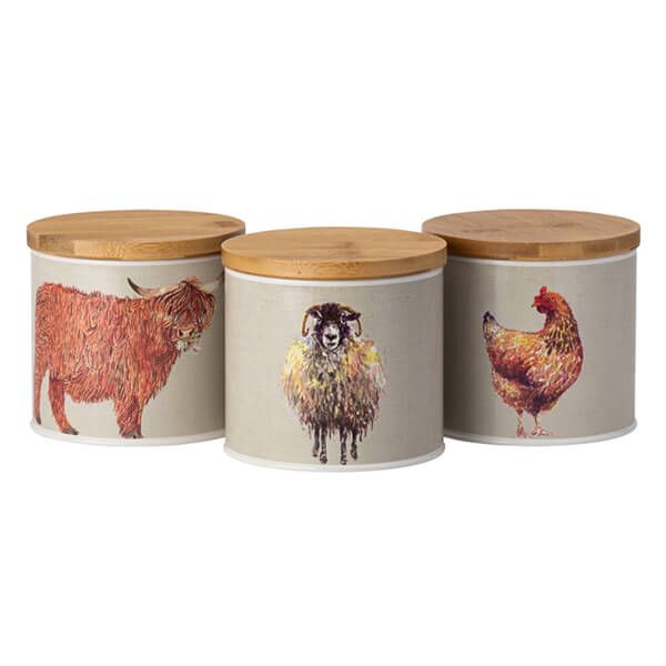 Foxwood Home Country Life Set of 3 Storage Tins