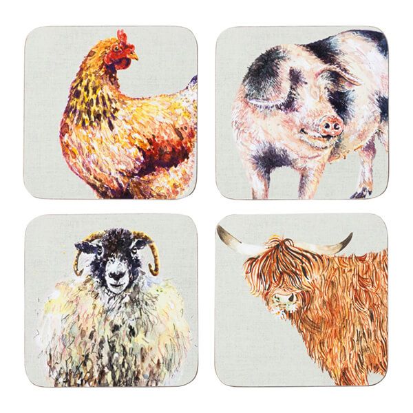 Foxwood Home Country Life Set Set of 4 Coasters