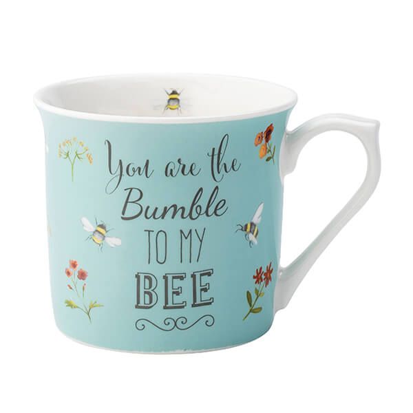 English Tableware Company Bee Happy 'You Are the Bumble to My Bee' Blue Fine China Mug