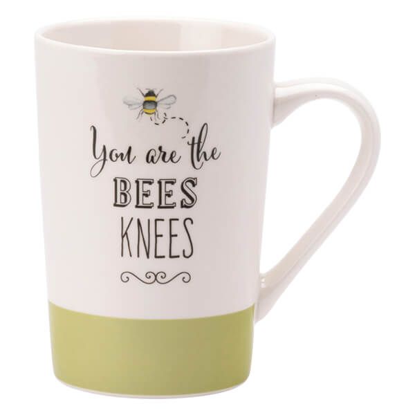 English Tableware Company Bee Happy Fine China Latte Mug-Bees Knees-Green
