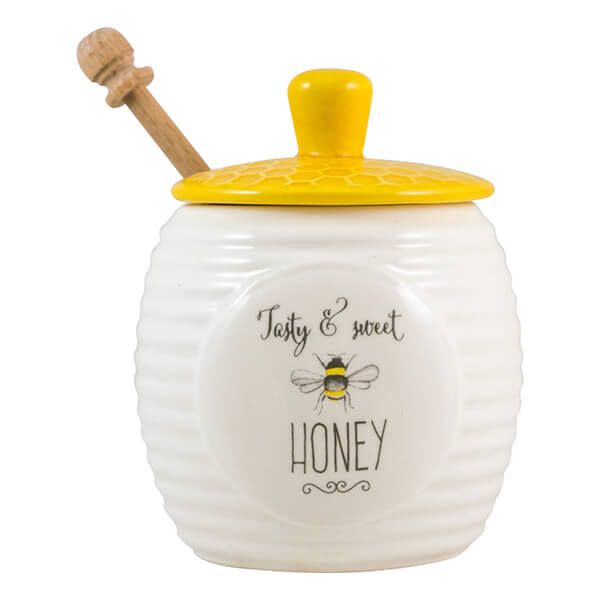 English Tableware Company Bee Happy Honey Pot with Stick