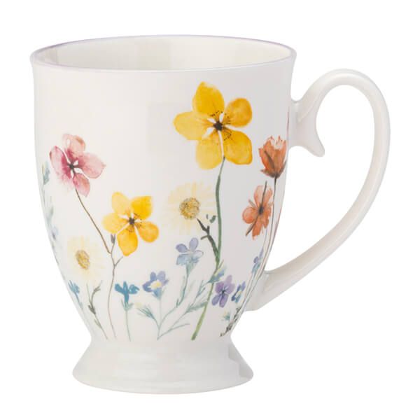 English Tableware Company Pressed Flowers Royal Footed Mug