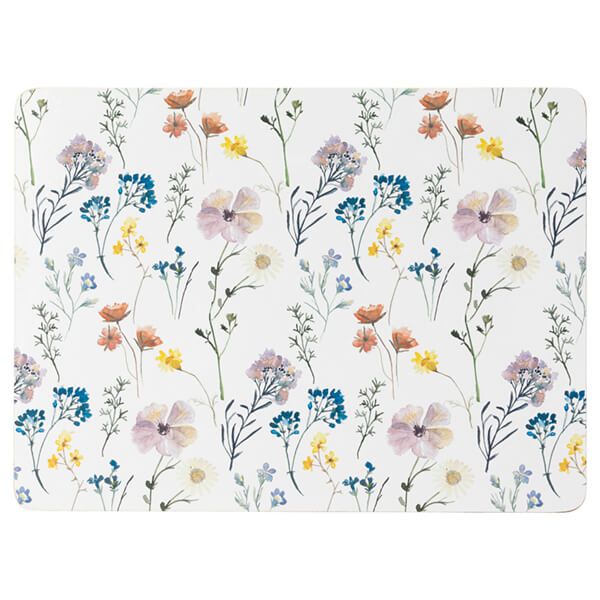 English Tableware Company Pressed Flowers Set of 4 Placemats
