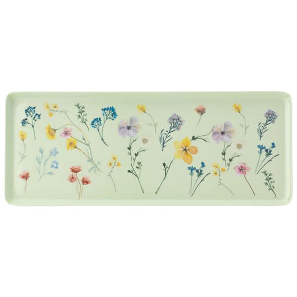English Tableware Company Pressed Flowers Rectangle Tray