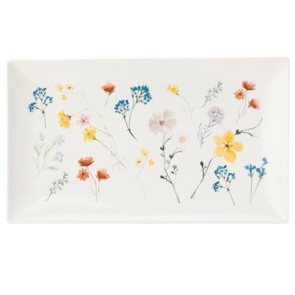 English Tableware Company Pressed Flowers Rectangular Platter