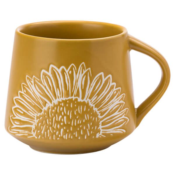 English Tableware Company Artisan Flower Yellow Wax Resist Mug