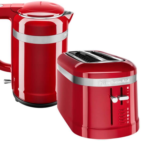 KitchenAid Empire Red 2 Slot Design Toaster and 1.5 Litre Kettle Set