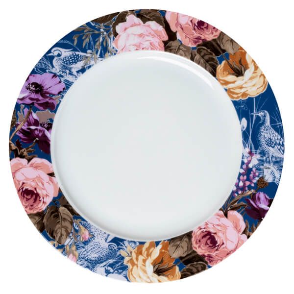 Katie Alice Wild Apricity Navy Floral Border Dinner Plate