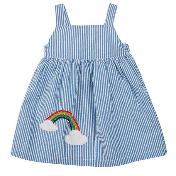 Frugi Organic Cobolt Stripe/Rainbow Alma Summer Dress