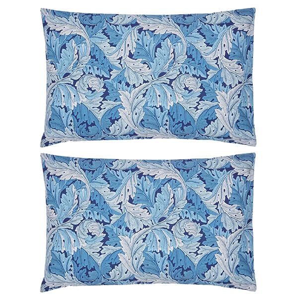 Morris & Co Acanthus Pair of Standard Pillowcases Woad Blue