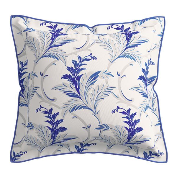 V&A Baroque Square Pillowcase Indigo Blue