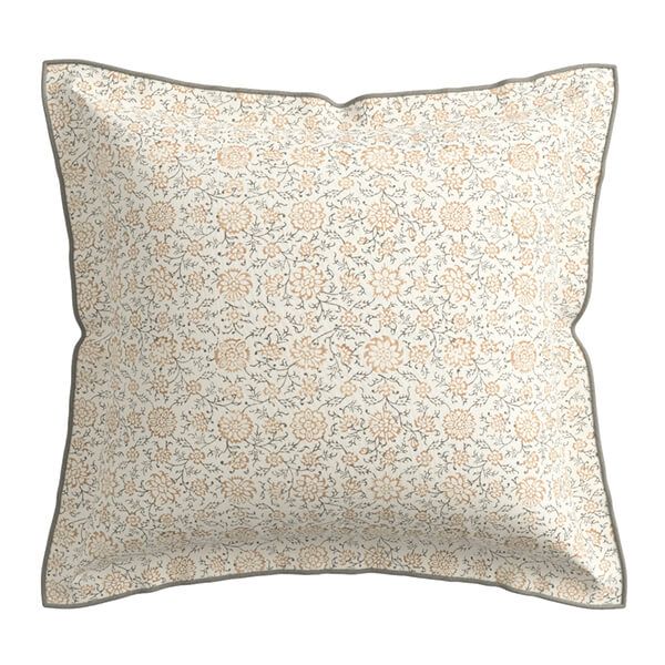 V&A Kerala Square Pillowcase Soft Ivory & Slate