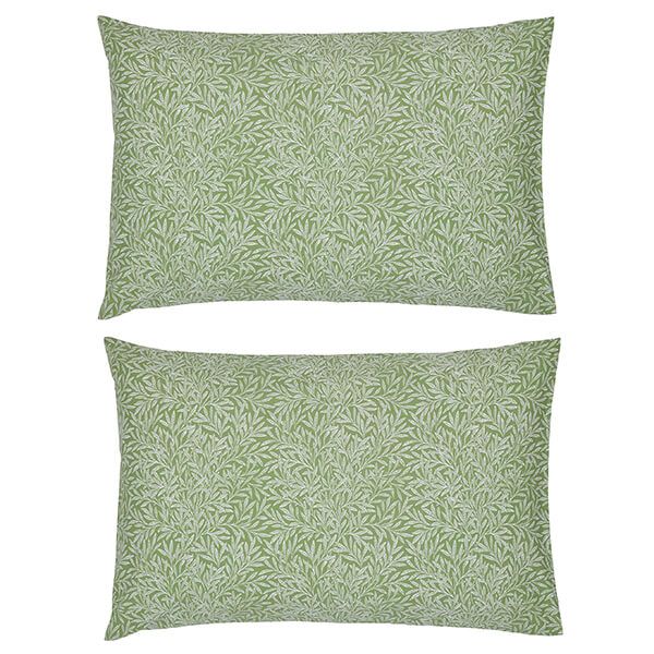 Morris & Co Willow Bough Pair of Standard Pillowcases Leaf Green