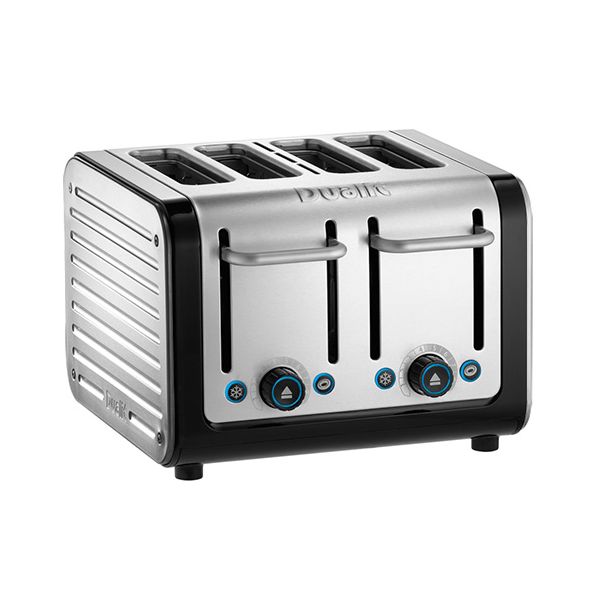 Dualit Architect 4 Slot Black Body With Brushed Stainless Steel Panel Toaster