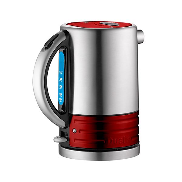 Dualit Architect Brushed Stainless Steel and Apple Candy Red Kettle
