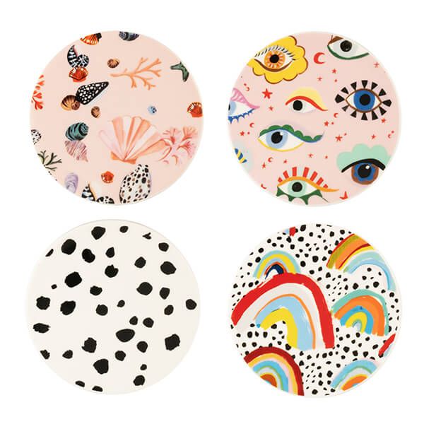 Eleanor Bowmer Ceramic Coaster Set Of 4 Mixed Print