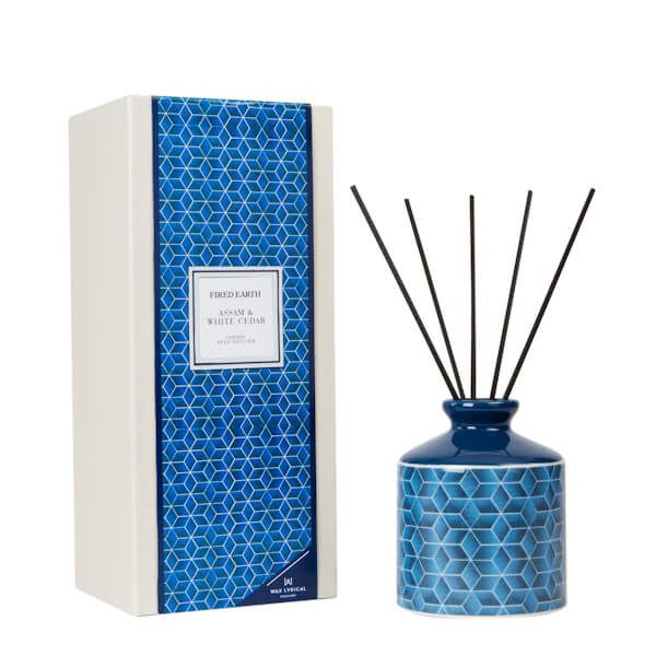 Fired Earth by Wax Lyrical Reed Diffuser Large Ceramic Assam & White Cedar