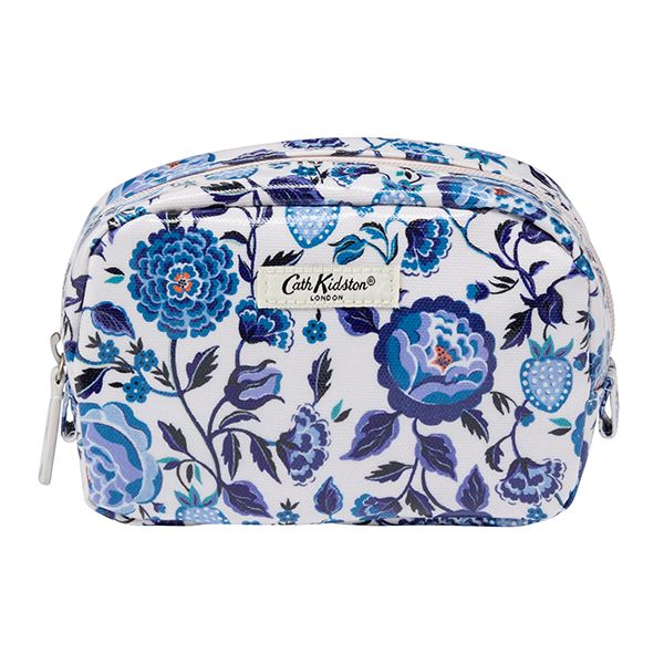 Cath Kidston Navy Carnation Make Up Bag with Mirror