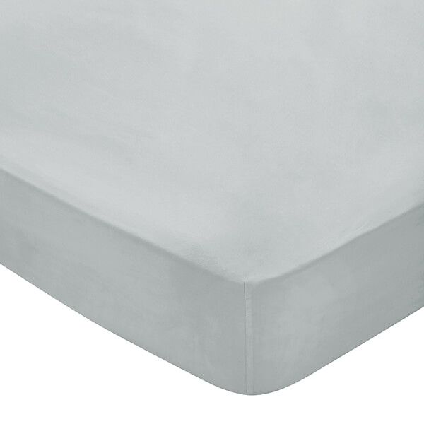 Bedeck of Belfast 300 Thread Count Fitted Sheet Double Silver