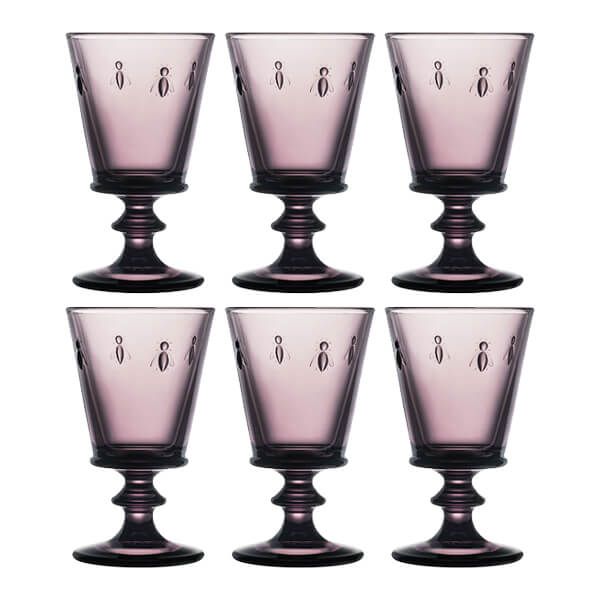 La Rochere Bee Wine Glass Purple 240ml Set Of 6