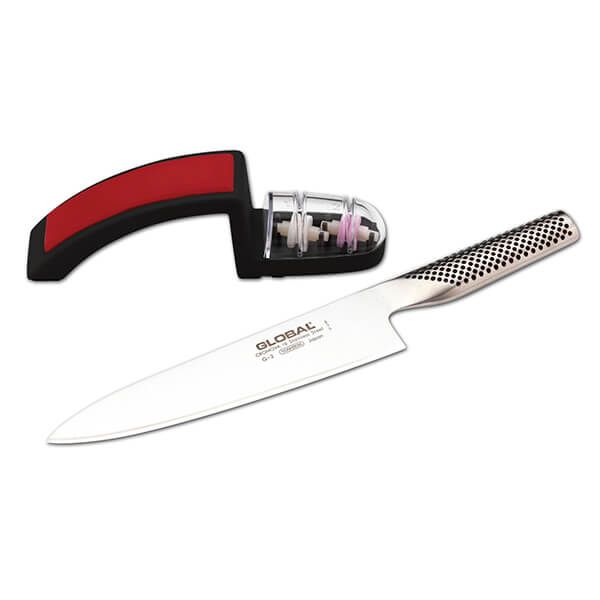 Global G-2 20cm Cooks Knife with Free Sharpener
