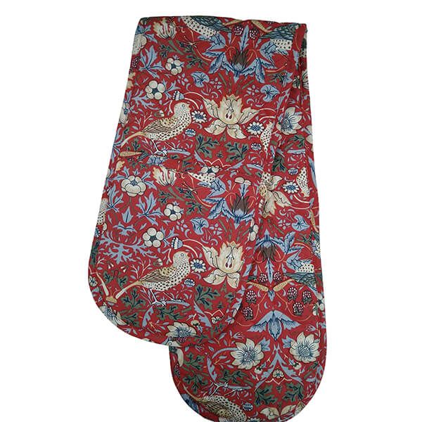 William Morris Strawberry Thief Red Double Oven Glove