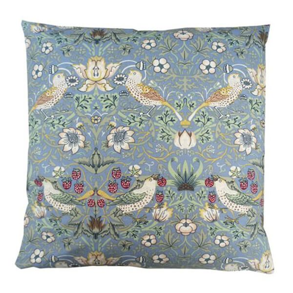 William Morris Strawberry Thief Blue Cushion And Poly Pad