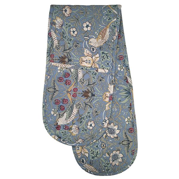 William Morris Strawberry Thief Blue Double Oven Glove Quilted