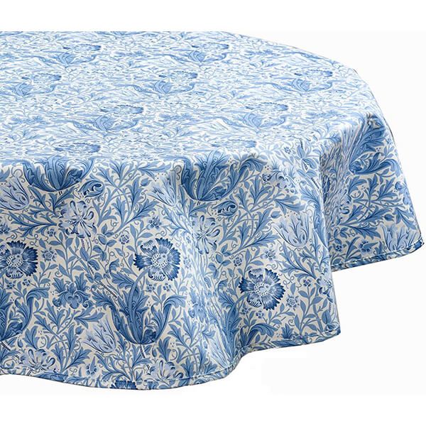 William Morris Blue Compton 132 x 132cm Acrylic/PVC Tablecloth