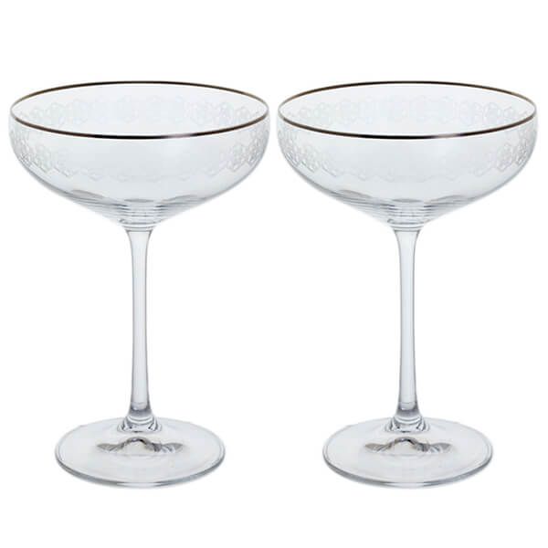Dartington Gatsby Set of 2 Cocktail Saucers