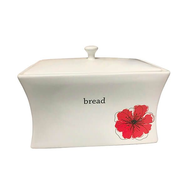 Floral Poppy Bread Crock White By Argos
