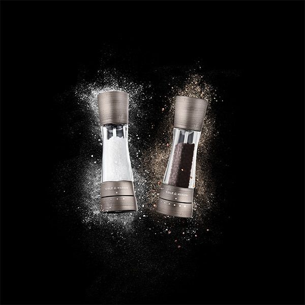 Cole & Mason Gourmet Precision+ Derwent 190mm Clear & Tin Salt & Pepper Mill Gift Set