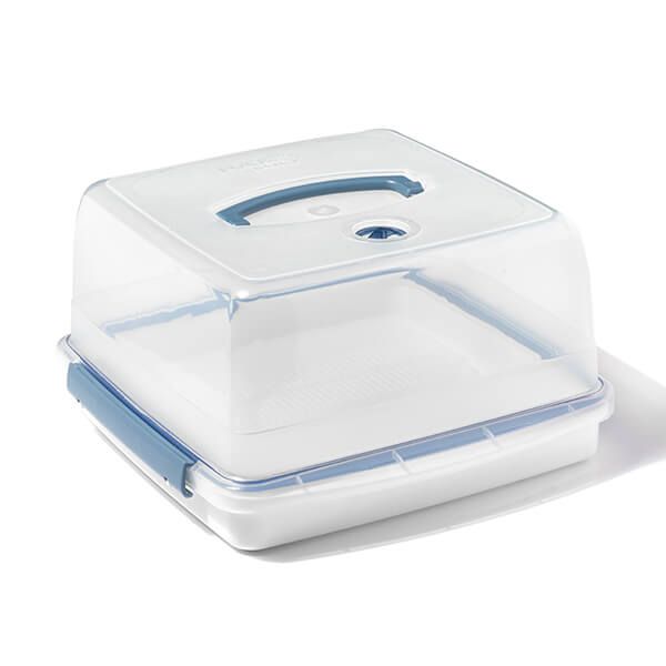 Lock & Lock 12.6L Square Cake Box With Tray & Carry Handle