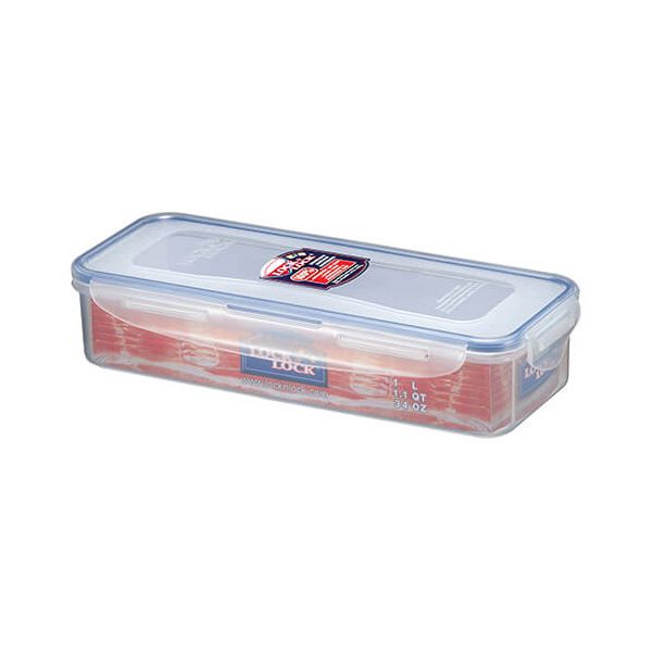 Lock & Lock 1 Litre Bacon Box Rectangular Storage Container With Freshness Tray