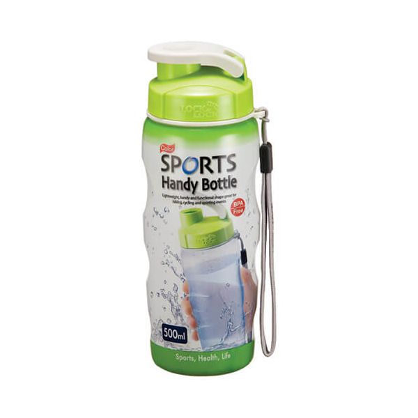 Lock & Lock 500ml Green Sports Handy Bottle With Carry Strap