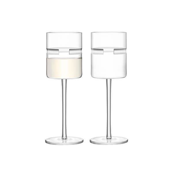 LSA Horizon White Wine Glass 260ml Clear & Cut Set Of Two